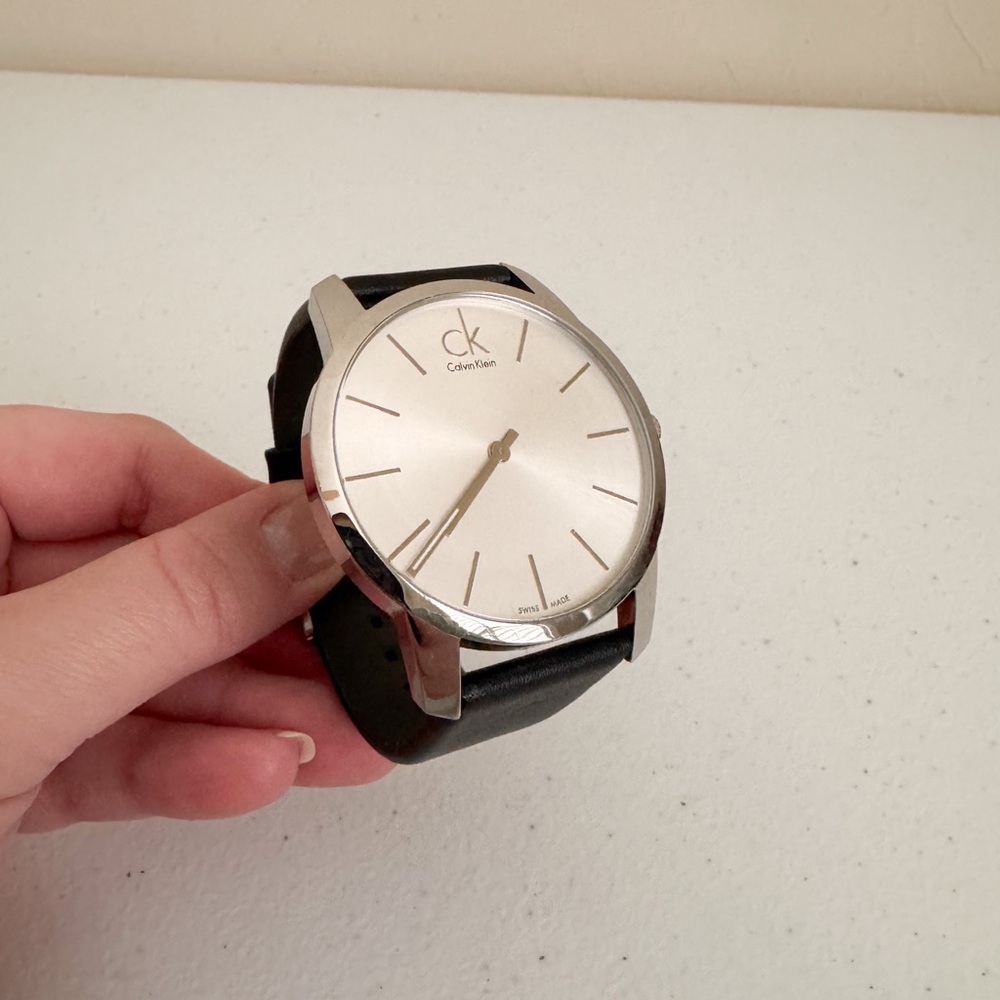Calvin Klein Silver Dial Black Strap Watch - Picture 7 of 10